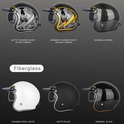 SOMAN Motorcycle Four Seasons Carbon Fiber Half Helmet, Color: Bright Carbon Fiber(M) - Helmets by SOMAN | Online Shopping South Africa | PMC Jewellery | Buy Now Pay Later Mobicred