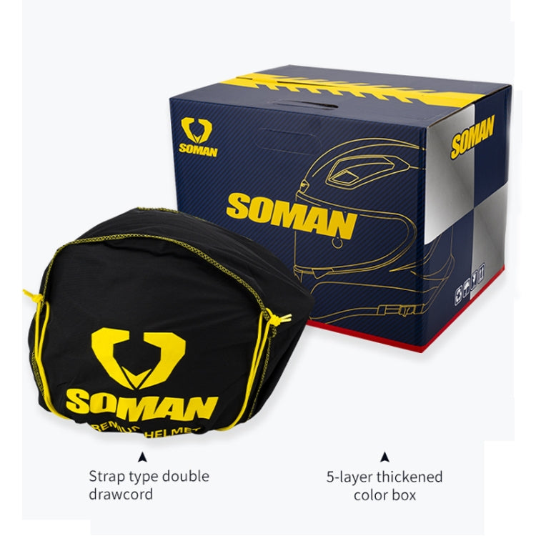 SOMAN Motorcycle Carbon Fiber Double Lens Thermal Safety Helmet, Size: L(Cheetah Print) - Helmets by SOMAN | Online Shopping South Africa | PMC Jewellery | Buy Now Pay Later Mobicred