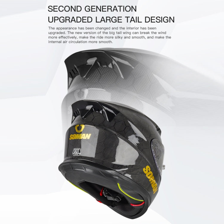 SOMAN Motorcycle Carbon Fiber Double Lens Thermal Safety Helmet, Size: XL(Cheetah Print REVO) - Helmets by SOMAN | Online Shopping South Africa | PMC Jewellery | Buy Now Pay Later Mobicred