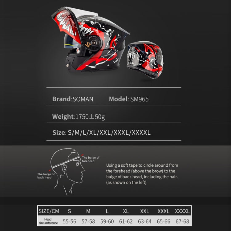 SOMAN Racing Motorcycle Double Lens Riding Safety Helmet, Size: M(Matt Black) - free shipping - PMC TechLife - Order now!