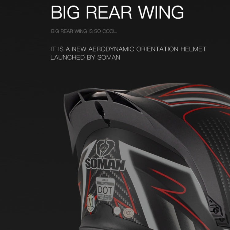 SOMAN Motorcycle Dual Lens Riding Peel-Off Full Coverage Helmet, Size: L(Black Fluorescent Yellow Spark) - free shipping - PMC TechLife - Order now!