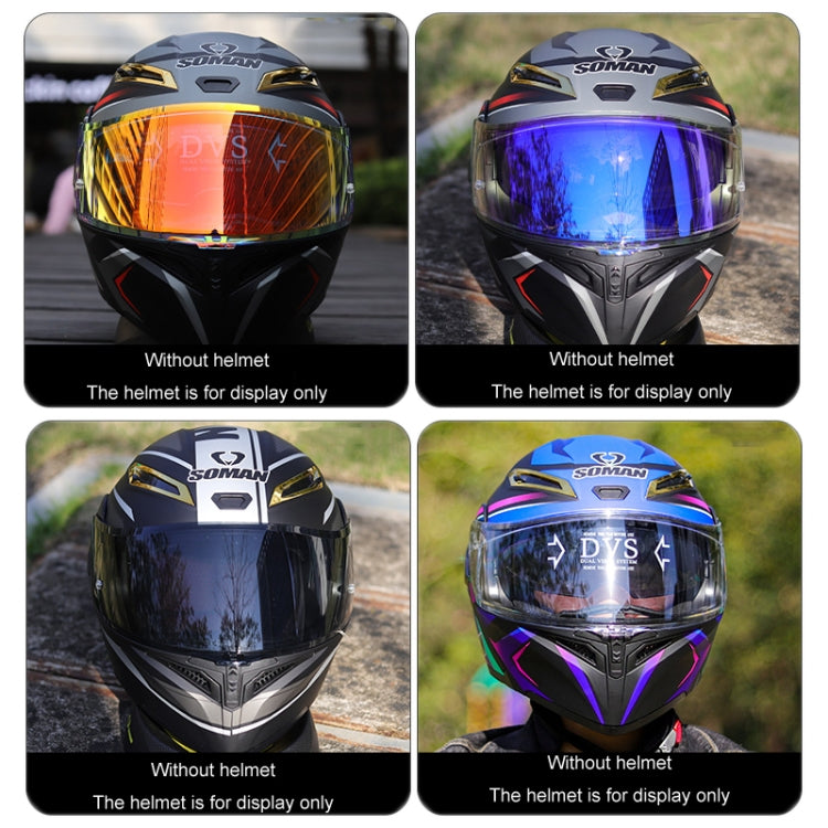 Motorcycle Helmet Lens with Anti-fog Spikes for SOMAN K1/K3SV/K5, Color: Transparent REVO Blue - Helmets by PMC Jewellery | Online Shopping South Africa | PMC Jewellery