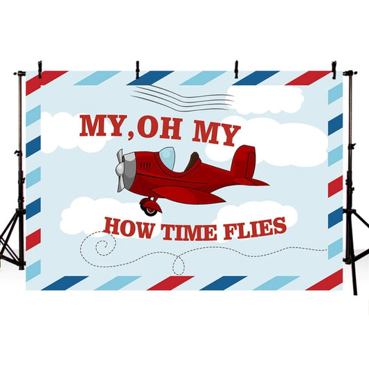 210x150cm Cartoon Small Aircraft Children Birthday Background Cloth - Birthday Party by PMC Jewellery | Online Shopping South Africa | PMC Jewellery