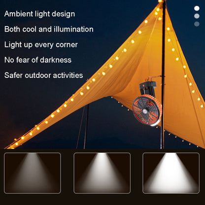 Outdoor Camping USB Charging Fan Tent Swing Head Fan With Tripod LED Light(Black) - Electric Fans by PMC Jewellery | Online Shopping South Africa | PMC Jewellery | Buy Now Pay Later Mobicred