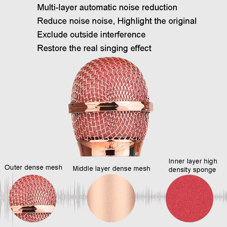 WS-858L LED Light Flashing Wireless Capacitance Microphone Comes With Audio Mobile Phone Bluetoon Live Microphone(Gold) - Microphone by PMC TechLife | Online Shopping South Africa | PMC TechLife | Buy Now Pay Later Mobicred