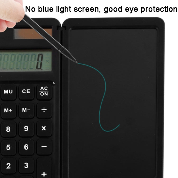 Solar Calculator Handwriting Board Learning Office Portable Folding LCD Writing Board(Black) -  by PMC TechLife | Online Shopping South Africa | PMC TechLife | Buy Now Pay Later Mobicred