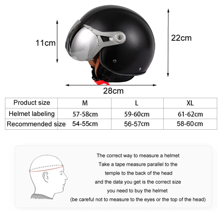 GXT Electric Vehicle Half Cover Four Seasons Retro Helmet, Size: L(Black) - free shipping - PMC TechLife - Order now!