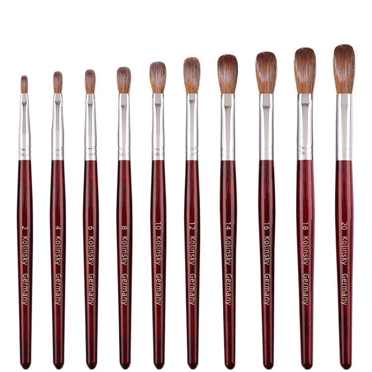 Red Wood Handle Kolinsky Hair Nail Art Brush No. 16 - Nail Art Equipment by PMC Jewellery | Online Shopping South Africa | PMC Jewellery | Buy Now Pay Later Mobicred