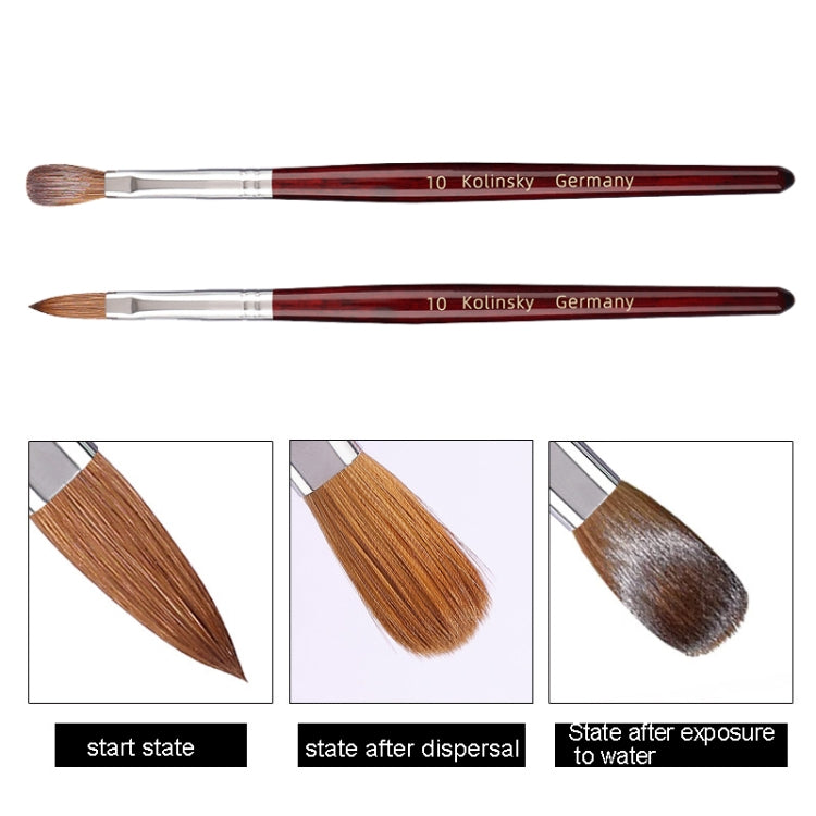 Red Wood Handle Kolinsky Hair Nail Art Brush No. 2 - Nail Art Equipment by PMC Jewellery | Online Shopping South Africa | PMC Jewellery | Buy Now Pay Later Mobicred