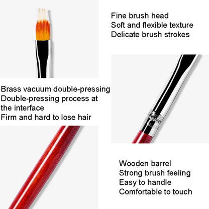 Nail Pen Wooden Pole Tool Gradient Dyeing Pen Multi-Line Hooking Tool(No.14 Sweeping Pen) - Nail Art Equipment by PMC Jewellery | Online Shopping South Africa | PMC Jewellery | Buy Now Pay Later Mobicred