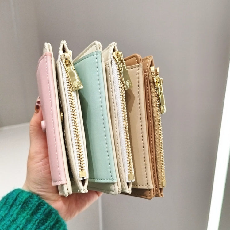 PU Leather Short Color Matching Folding Wallet Mini Portable Wallet(Blue) - Wallets by PMC TechLife | Online Shopping South Africa | PMC TechLife