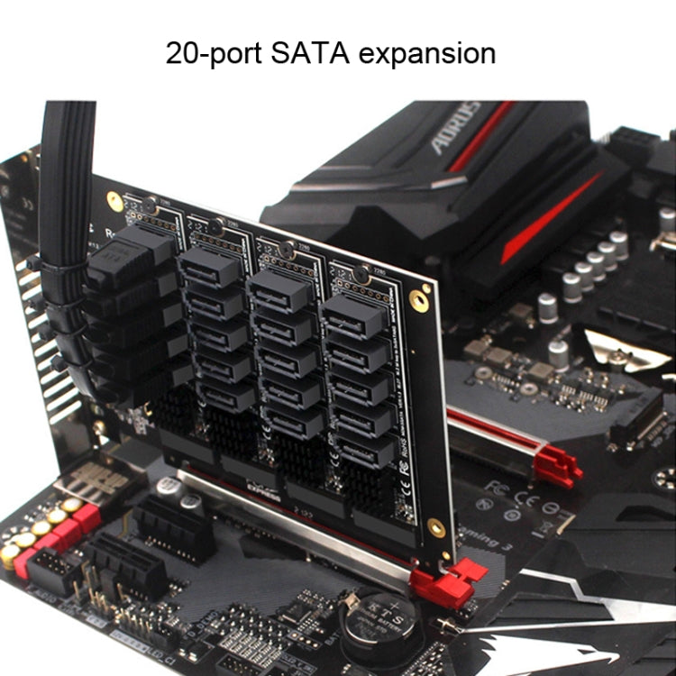 PCIEX16 NVME M.2 RAID Array Expansion SATA 20 Port Transfer Card - Card Adapter by PMC Jewellery | Online Shopping South Africa | PMC Jewellery | Buy Now Pay Later Mobicred