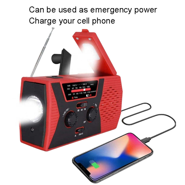 AM/FM/NoAA 2000mAh Emergency Radio Portable Hand Crank Solar Powered Radio(Red) - Radio Player by PMC Jewellery | Online Shopping South Africa | PMC Jewellery | Buy Now Pay Later Mobicred