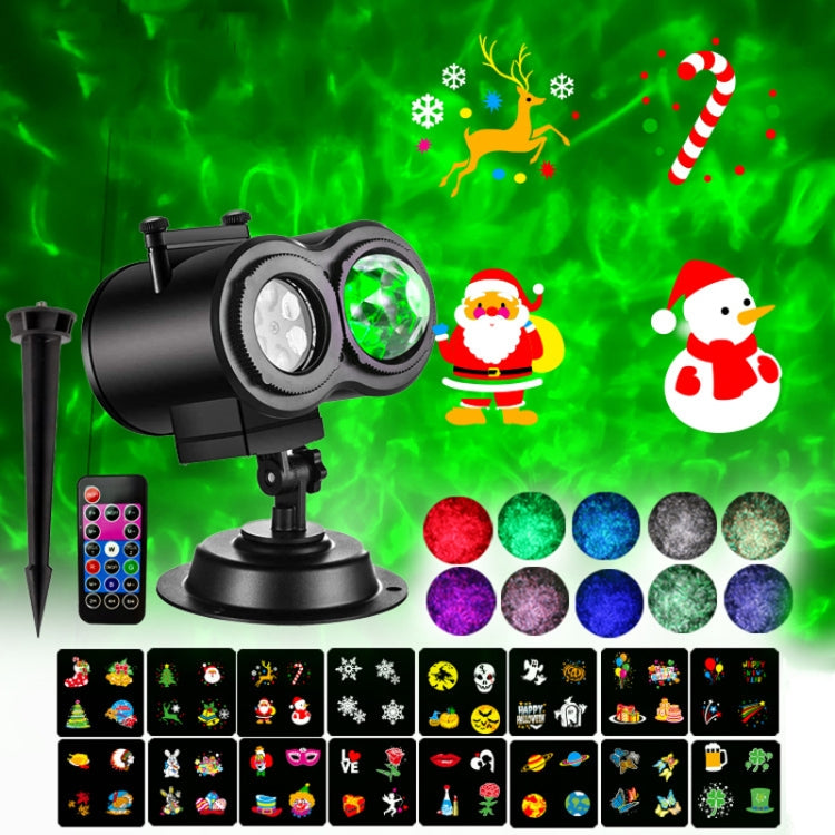 16 Cards EU Plug Not Easy To Fade Card Pattern 9W Double Cylinder Water Pattern Christmas Projection Light - Christmas Decoration Lamps by PMc TechLife | Online Shopping South Africa | PMc TechLife | Buy Now Pay Later Mobicred