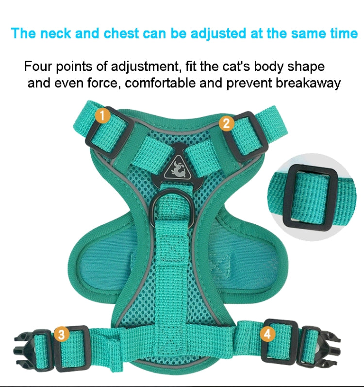Pet Vest Harness + Traction Rope Set Reflective Breathable Dog Cat Harness, Size: L(Red) - Leashes & Chest Strap by PMC TechLife | Online Shopping South Africa | PMC TechLife | Buy Now Pay Later Mobicred