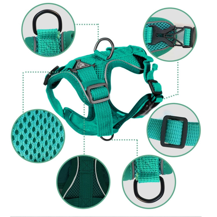 Pet Vest Harness + Traction Rope Set Reflective Breathable Dog Cat Harness, Size: XL(Gray) - Leashes by PMC TechLife | Online Shopping South Africa | PMC TechLife