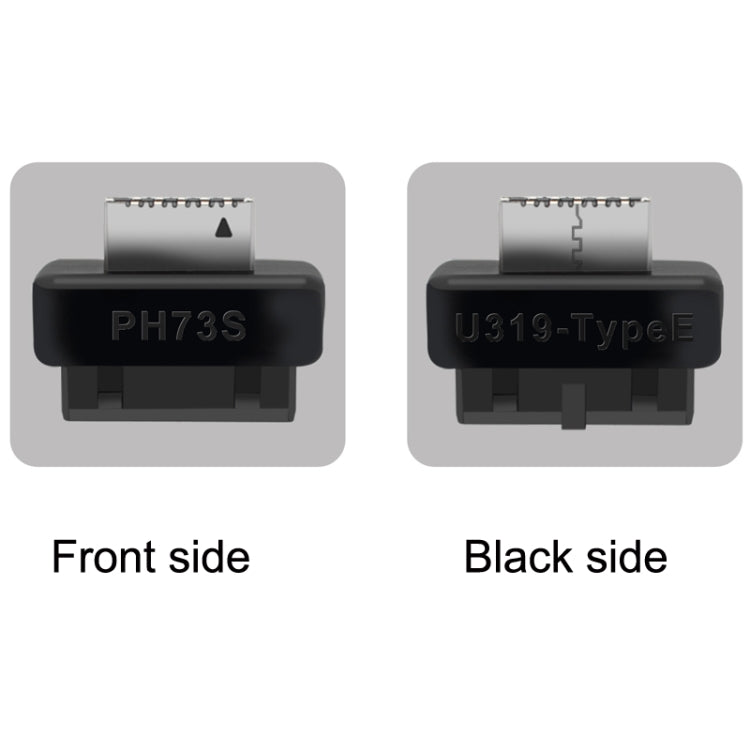 2pcs Mainboard USB3 19P/20P to TYPE-E Adapter Chassis Front TYPE-C/USB-C Plug Port(Black) - Cable & Adapters by PMC TechLife | Online Shopping South Africa | PMC TechLife | Buy Now Pay Later Mobicred