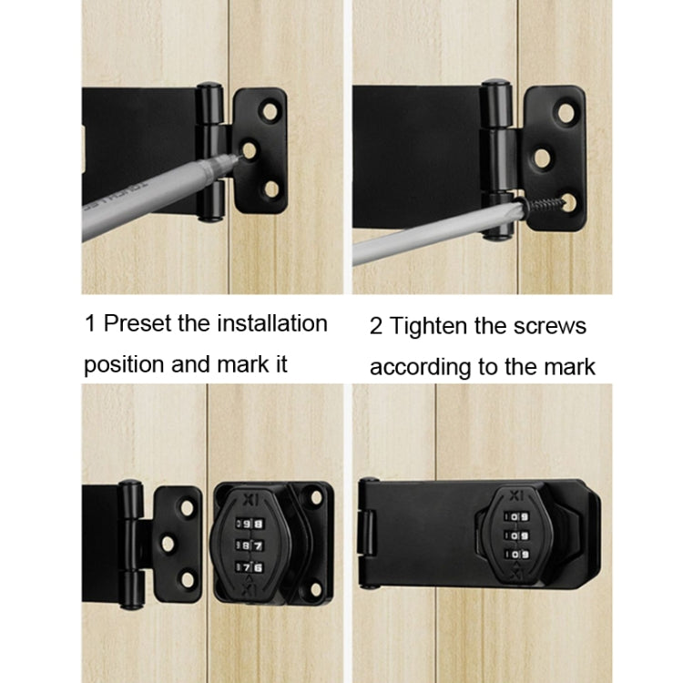 Screw Installation Cabinet Door Combination Lock Anti-Theft Drawer Lock, Style: Two Hole 3 inch Black - Door Locks & Cabinet Locks by PMC Jewellery | Online Shopping South Africa | PMC Jewellery