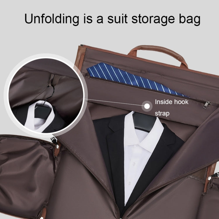 Waterproof Travel Suit Storage Bag Large-capacity Hand-held Crossbody Luggage Bag(Brown) - Travel Bags by PMC Jewellery | Online Shopping South Africa | PMC Jewellery