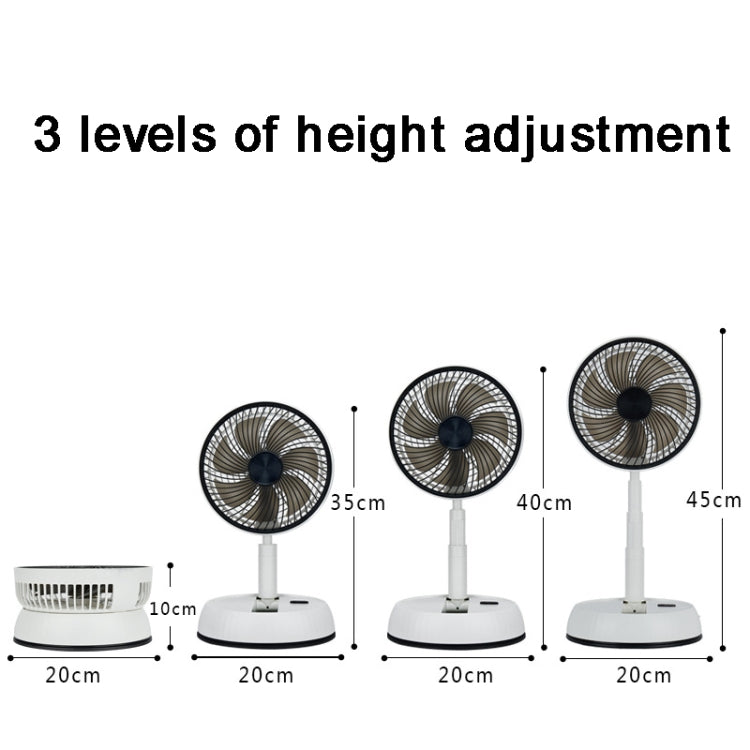 8-inch Portable Folding Telescopic Fan Can Shake Head with Timing & Remote Control(White 5400  mAh) - Electric Fans by PMC Jewellery | Online Shopping South Africa | PMC Jewellery | Buy Now Pay Later Mobicred