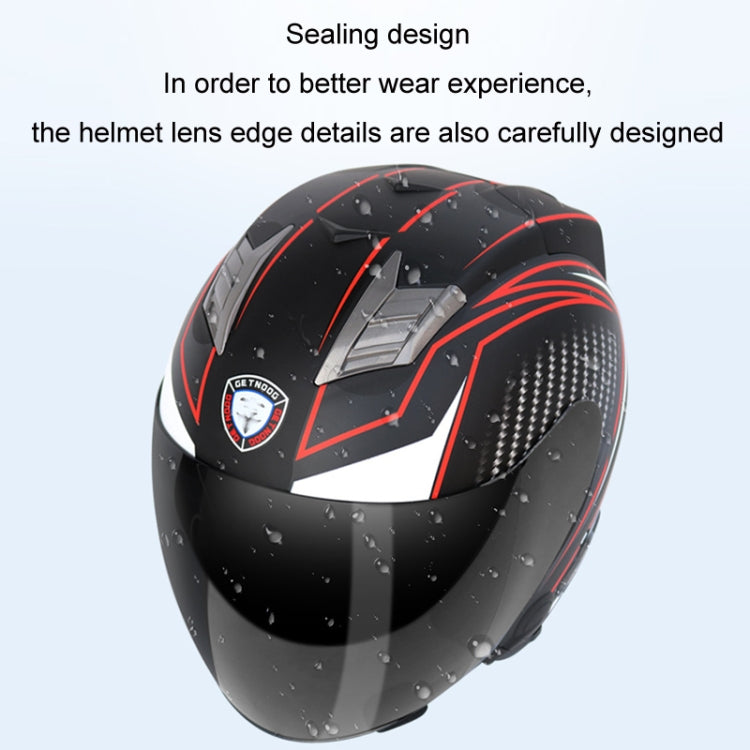 KUQIBAO Motorcycle Smart Bluetooth Sun Protection Double Lens Safety Helmet, Size: L(White+Gray Tail) - free shipping - PMC TechLife - Order now!