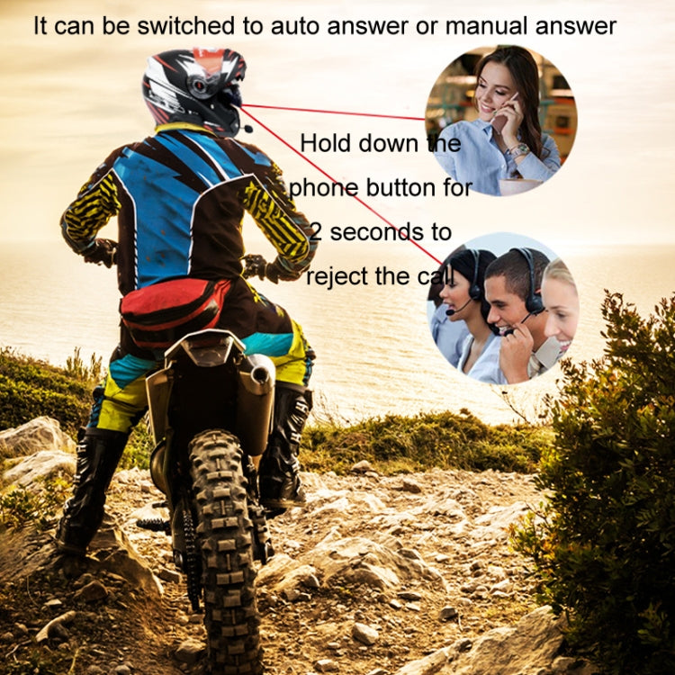 KUQIBAO Motorcycle Helmet Waterproof Bluetooth-compatible Headset With Screen(Hard Microphone) - Motorcycle Walkie Talkie by PMC Jewellery | Online Shopping South Africa | PMC Jewellery | Buy Now Pay Later Mobicred