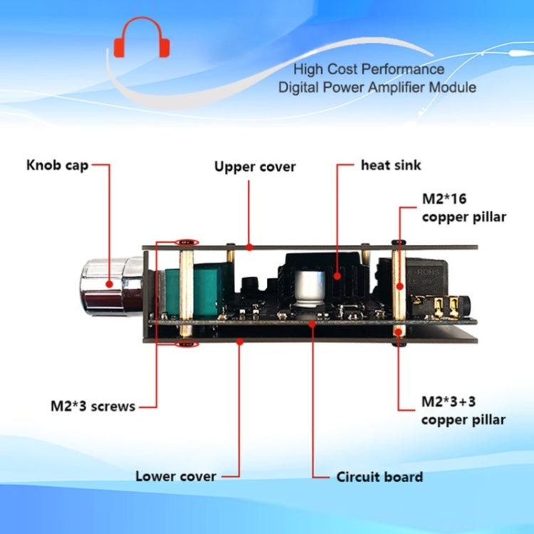 ZK-TB21 TPA3116D2 High & Low Pitch Adjustment 2.1 Channel Bluetooth Full Digital Power Amplifier Module - Breadboard / Amplifier Board by PMC Jewellery | Online Shopping South Africa | PMC Jewellery