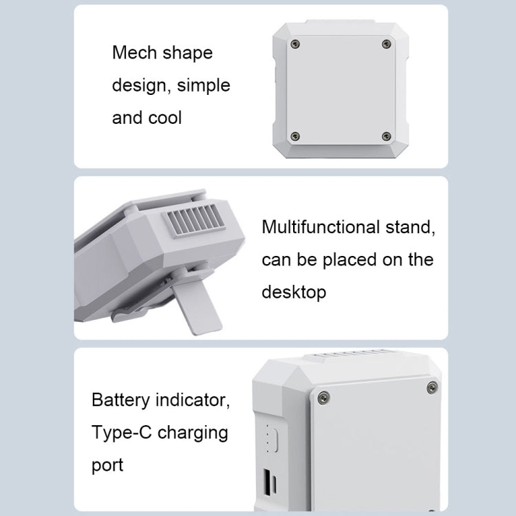 Outdoor Waist-mounted Lighting Fan with Power Function Multifunctional Bracket Hanging Neck Fan(White) - Electric Fans by PMC TechLife | Online Shopping South Africa | PMC TechLife | Buy Now Pay Later Mobicred