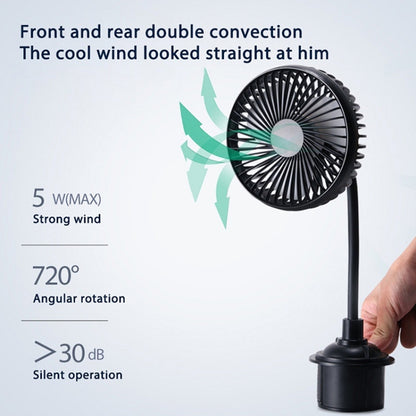 12V/24V High Wind Cooling USB Car Cup Holder Single Head Fan(R-8050) - Heating & Fans by PMC Jewellery | Online Shopping South Africa | PMC Jewellery | Buy Now Pay Later Mobicred