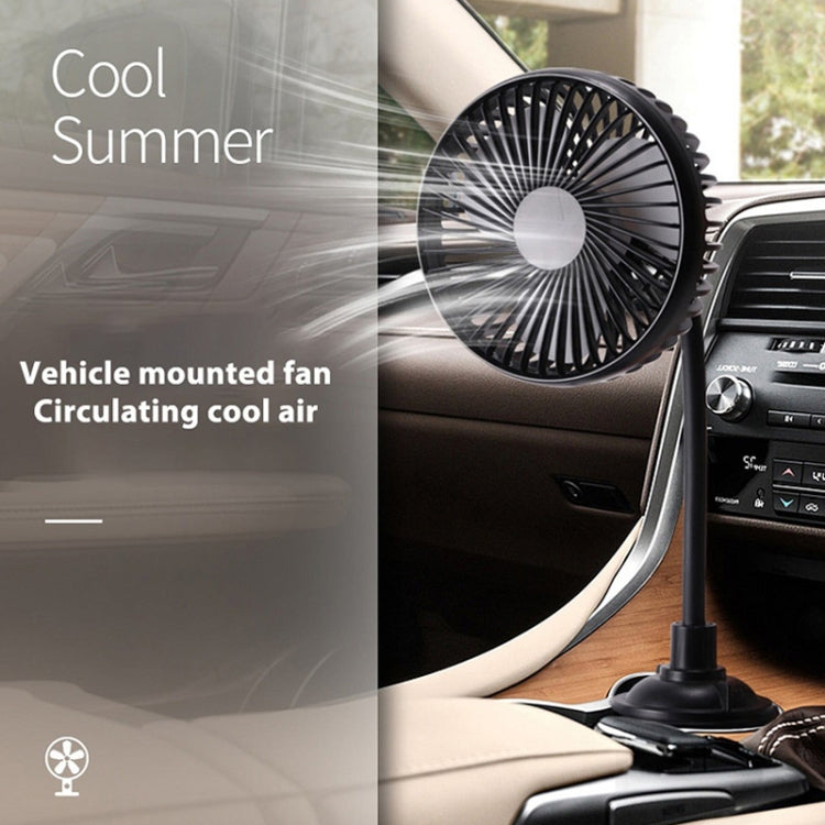 12V/24V High Wind Cooling USB Car Cup Holder Single Head Fan(R-8050) - Heating & Fans by PMC Jewellery | Online Shopping South Africa | PMC Jewellery | Buy Now Pay Later Mobicred