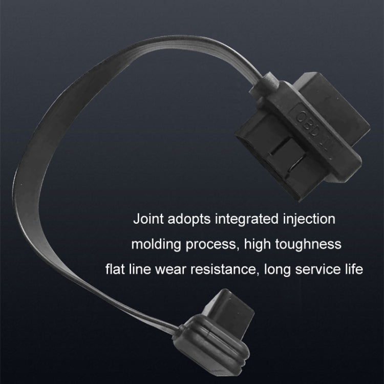 0.3m OBD2 Male to Female Tee Extension Cable OD16 16C Flat Cable - Cables & Connectors by PMC TechLife | Online Shopping South Africa | PMC TechLife | Buy Now Pay Later Mobicred