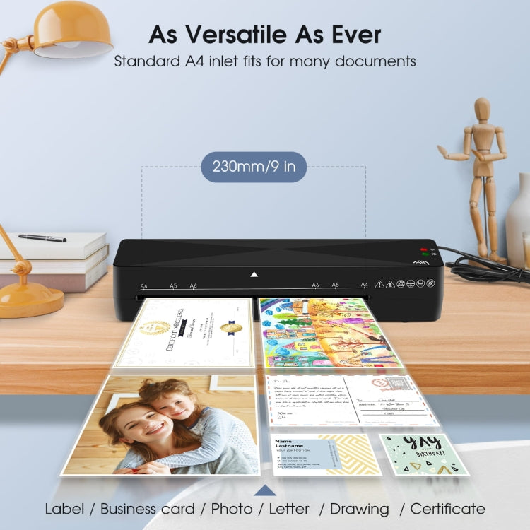 9 Inch A4 Hot Cold Laminator Machine Book Documents Laminator, Size: Set 1(220V UK Plug) - Photo Film Covering Machine by PMC TechLife | Online Shopping South Africa | PMC TechLife | Buy Now Pay Later Mobicred
