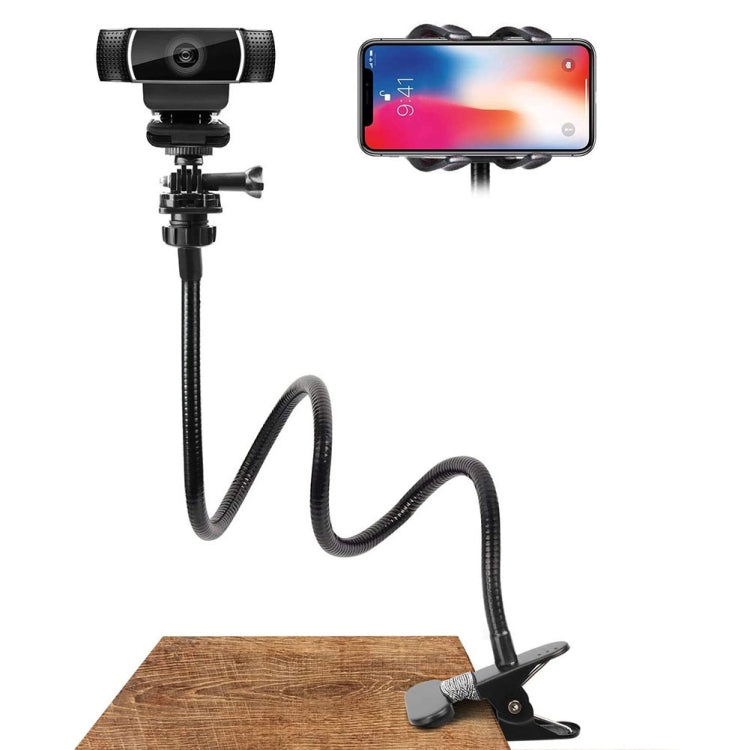 Double-clamp Camera Phone Holder Extended Metal Bending Bracket(Black) - Stand by PMC TechLife | Online Shopping South Africa | PMC TechLife | Buy Now Pay Later Mobicred