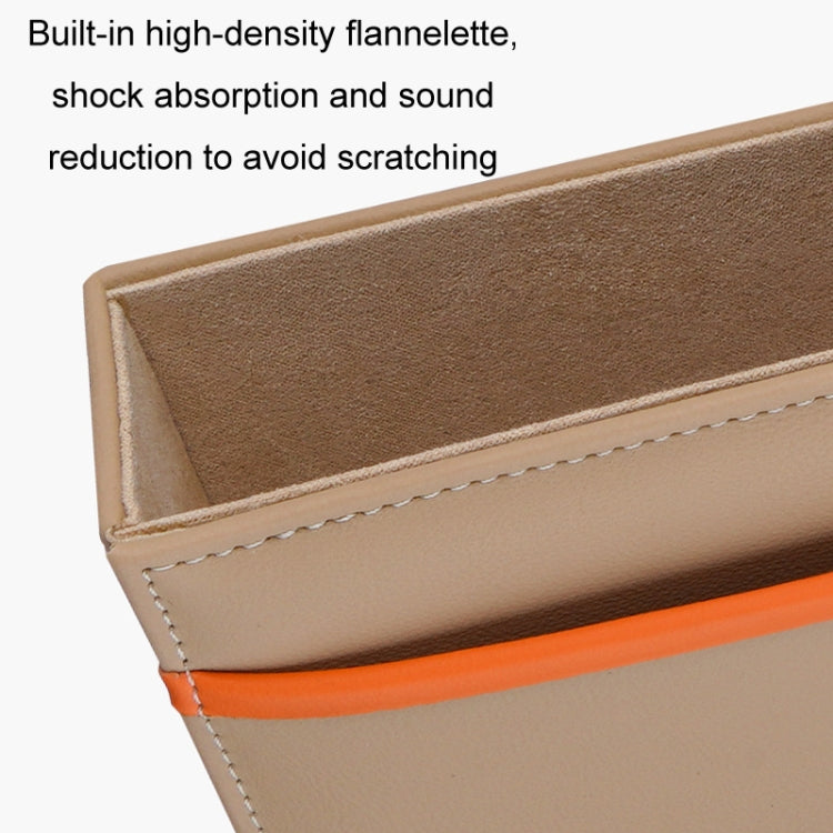 Leather Car Seat Gap Multifunctional Storage Box(Beige) - Stowing Tidying by PMC TechLife | Online Shopping South Africa | PMC TechLife | Buy Now Pay Later Mobicred