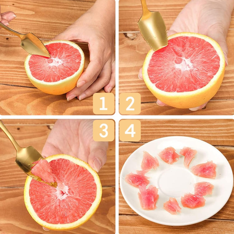 Stainless Steel Scraper Spoon Fruit Grapefruit Spoon Baby Digging Ball Spoon, Color: Silver - Cutlery Sets by PMC TechLife | Online Shopping South Africa | PMC TechLife | Buy Now Pay Later Mobicred