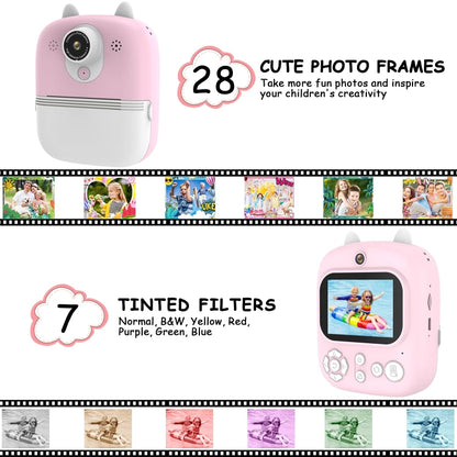 1200W Pixel  2.4 Inch Display Children Print Instant Camera Standard Purple - Children Cameras by PMC Jewellery | Online Shopping South Africa | PMC Jewellery | Buy Now Pay Later Mobicred