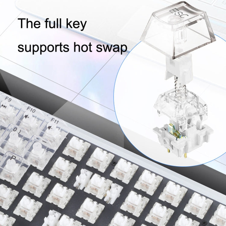 100 Keys Customized Gaming Wired Mechanical Keyboard Transparent Keycap Red Shaft (Black) - Wired Keyboard by PMC Jewellery | Online Shopping South Africa | PMC Jewellery | Buy Now Pay Later Mobicred