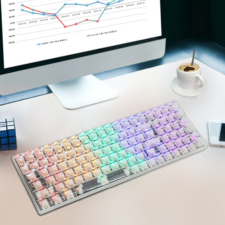 100 Keys Customized Gaming Wired Mechanical Keyboard Transparent Keycap Green Shaft (Black) - Wired Keyboard by PMC Jewellery | Online Shopping South Africa | PMC Jewellery | Buy Now Pay Later Mobicred