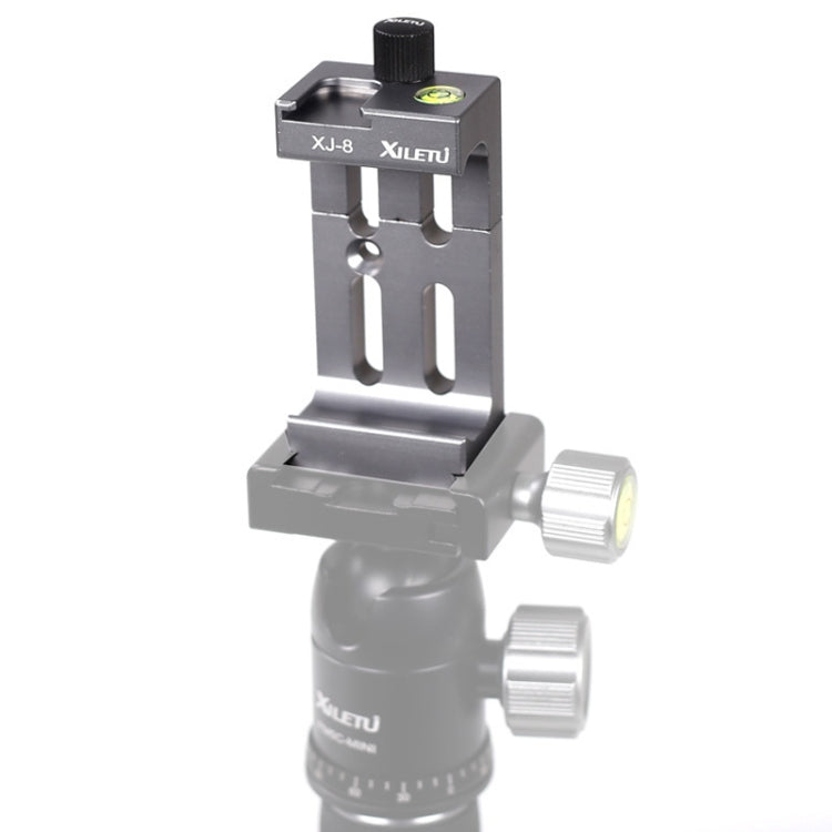 XILETU XJ-8 Aluminum Alloy Camera Head Tripod Mobile Phone Clip(Titanium) - Other Accessories by XILETU | Online Shopping South Africa | PMC TechLife | Buy Now Pay Later Mobicred