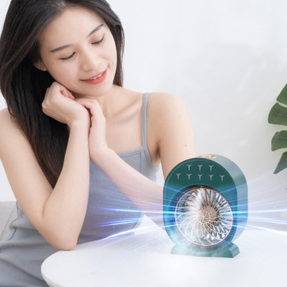 USB Spray Humidification Air Conditioning Fan Small Portable Desktop Air Cooler, Style: Plug-in (Green) - Electric Fans by PMC Jewellery | Online Shopping South Africa | PMC Jewellery | Buy Now Pay Later Mobicred