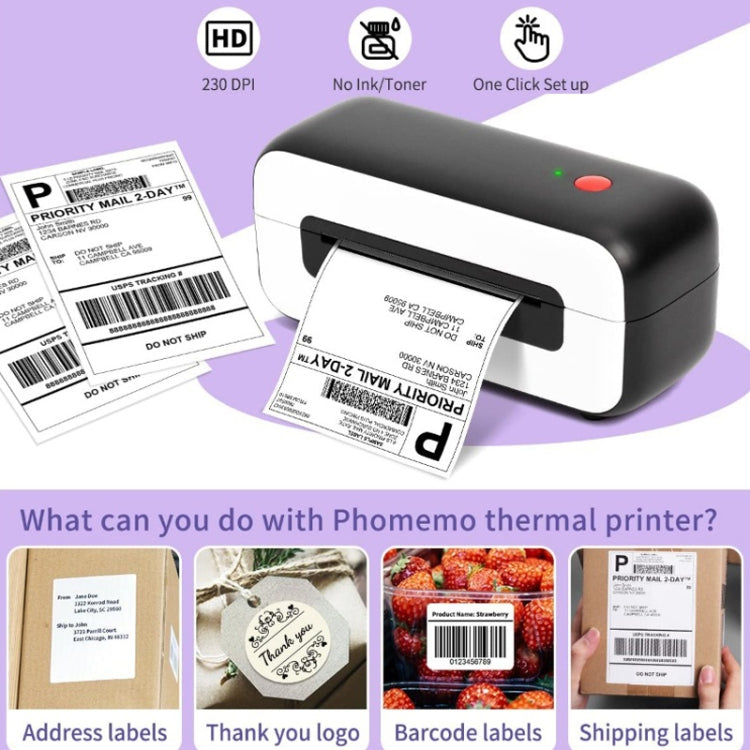 Phomemo PM246S Address Label Printer Thermal Paper Express E-Manifest Printer, Size: EU(Purple) - Printer by Phomemo | Online Shopping South Africa | PMC Jewellery | Buy Now Pay Later Mobicred