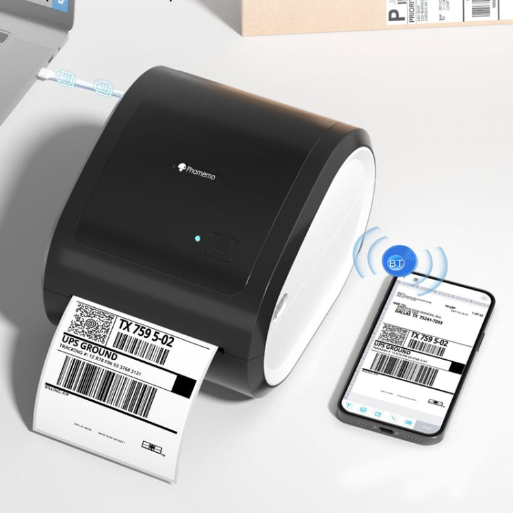 Phomemo D520-BT Bluetooth Thermal Shipping Label Printer Wireless Desktop Printer For Barcode Address Labels, Size: US(Pink White) - free shipping - PMC TechLife - Order now!