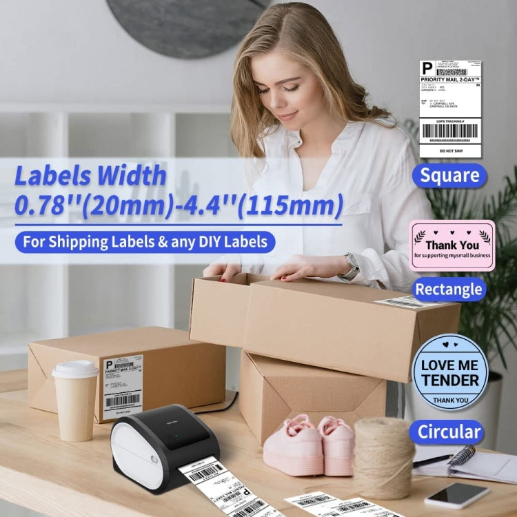 Phomemo D520-BT Bluetooth Thermal Shipping Label Printer Wireless Desktop Printer For Barcode Address Labels, Size: EU(Purple White) - Printer by Phomemo | Online Shopping South Africa | PMC Jewellery | Buy Now Pay Later Mobicred