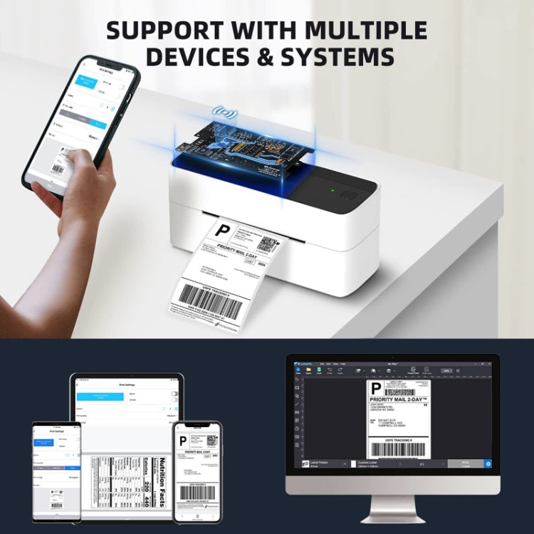 Phomemo PM241-BT Bluetooth Address Label Printer Thermal Shipping Package Label Maker, Size: EU(Black White) - free shipping - PMC TechLife - Order now!