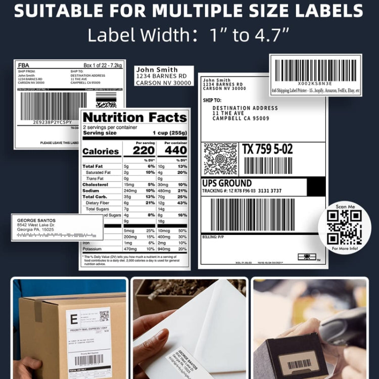 Phomemo PM241-BT Bluetooth Address Label Printer Thermal Shipping Package Label Maker, Size: EU(White Blue) - free shipping - PMC TechLife - Order now!