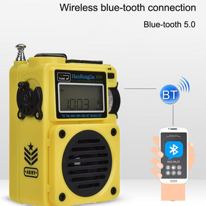 HanRongda HRD-701 Portable Full Band Radio Subwoofer Bluetooth TF Card Digital Display Radio(Khaki) - Radio Player by HanRongda | Online Shopping South Africa | PMC Jewellery | Buy Now Pay Later Mobicred