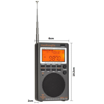 HanRongda HRD-747 Portable Full Band Digital Display High-Frequency Receiving Radio(Silver Gray) - Radio Player by HanRongda | Online Shopping South Africa | PMC Jewellery | Buy Now Pay Later Mobicred