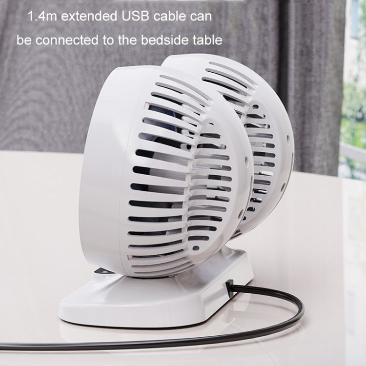 12v/24v Car Fan USB Interface Powerful Double Head Electric Fan(Pearl White) - Heating & Fans by PMC Jewellery | Online Shopping South Africa | PMC Jewellery | Buy Now Pay Later Mobicred