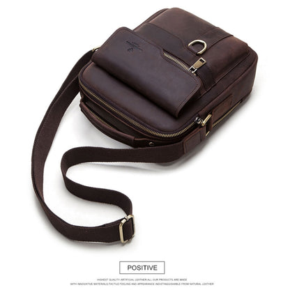 HUMERPAUL Men Leather Cross-Body Bag Shoulder Bag(Brown) - Single-shoulder Bags by HUMERPAUL | Online Shopping South Africa | PMC Jewellery | Buy Now Pay Later Mobicred