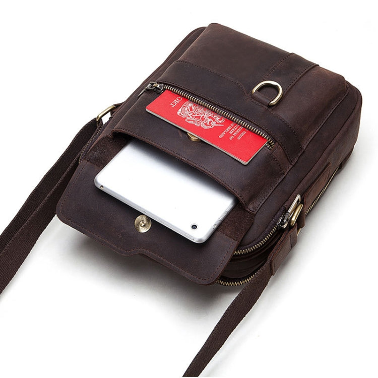 HUMERPAUL Men Leather Cross-Body Bag Shoulder Bag(Brown) - Single-shoulder Bags by HUMERPAUL | Online Shopping South Africa | PMC Jewellery | Buy Now Pay Later Mobicred